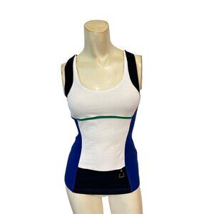 Karen Millen Colorblock Tank Top With Green Zipper Detail size 2